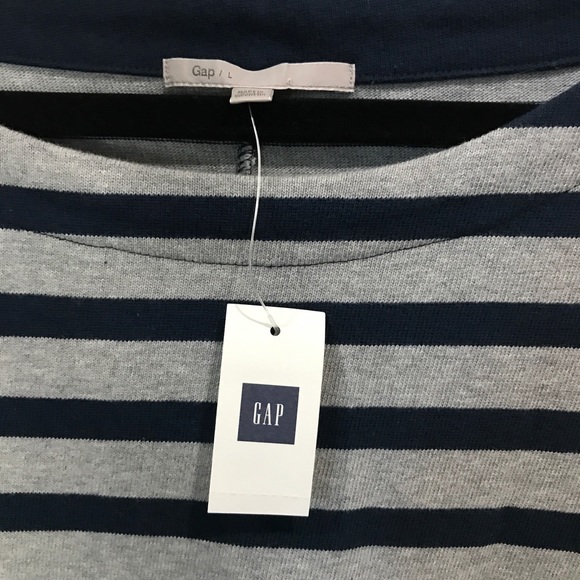 SOLD✨Gap Striped 3/4 sleeve Dress -navy blue, gray - Picture 2 of 5